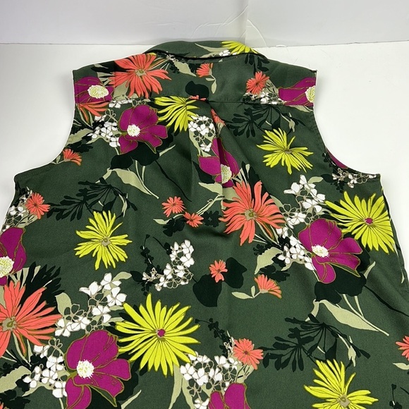 Banana Republic Green Floral Sleeveless Dillon Shirt - Picture 7 of 10